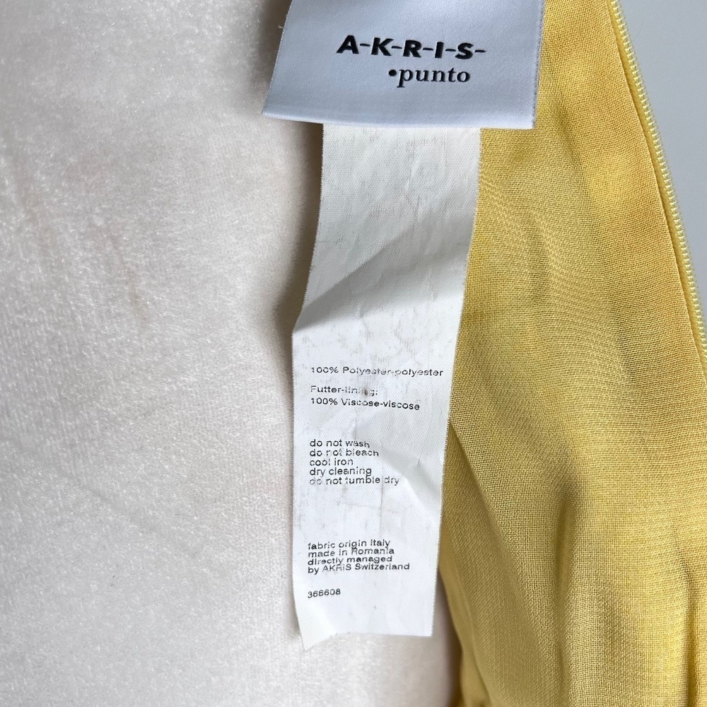 Vintage Akris Punto Mock Neck Knee Length Sleeveless Yellow Dress 6 - Picture 5 of 6